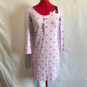 NOBO Lavender Bow Pattern Long Sleeve Dress